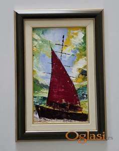 Ulje na platnu - Sam protiv vetra, prelepa slika!