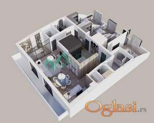 Banatić, penthouse, iz lifta u stan 