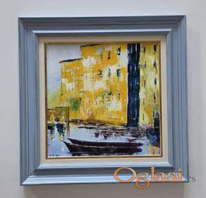 Ulje na platnu - U gradu na moru