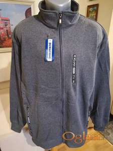 Novi muski pamucni duks sa kragnom Fashion u velikom broju 4XL 5XL 7XL Sivi Novo