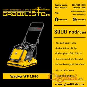 Vibro ploca Wacker WP 1550 - izdavanje rentiranje