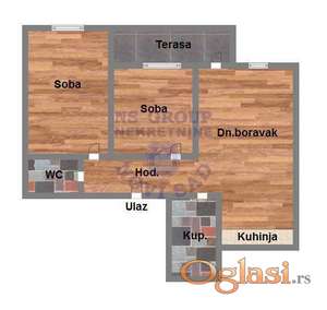 Trosoban stan u izgradnji na Adicama, 62m2