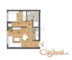 Novi Sad, Telep- Jednoiposoban stan  u izgradnji 37m2 
