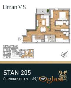 STAN 69 m2, DRUGI SPRAT, LIMAN IV- NOVO, MODERNO, LUKSUZNO!