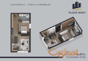 Jednoiposoban stan na prodaju, ulica Žička, 79950€, 41m2, NOV