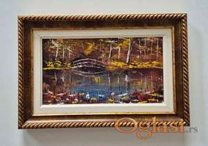 Ulje na platnu - Most u sumi, prelepa slika!