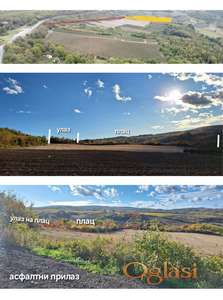 Осунчан раван плац, близу главног пута, лако доступан у свим условима, одлична локација