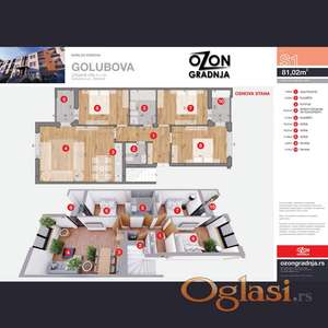 Prodaja od INVESTITORA _ ČETVOROSOBAN stan 81m2 u izgradnji, Veternik - Fešter, Novi Sad