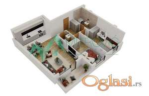 Novi Sad, Salajka - Dvoiposoban stan  74m2 