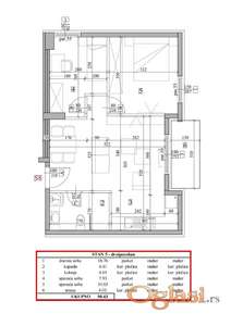 Novogradnja, dvoiposoban stan kod Liona, 50m2