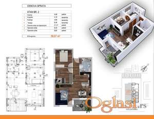 ADICE 59m2 TROSOBAN, NOV, UKNJIŽEN