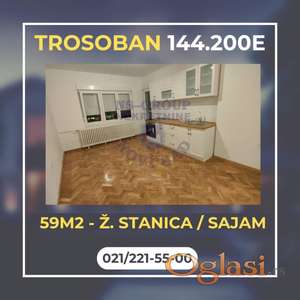 Kompletno renoviran stan sa dve spavaće sobe od 59m2