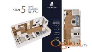 Garsonjera , 31.27 m2 , Temerinski Put 51 , Novogradja
