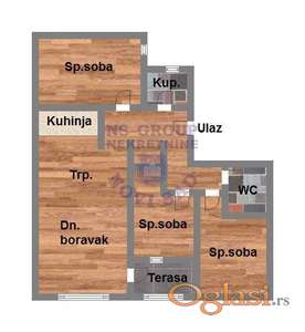 Troiposoban stan u izgradnji, 67m2, Telep