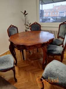 Stilski trpezarijski sto sa 6 stolica