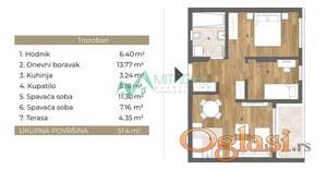 Telep - Dvoiposoban stan 51 m² (ID: 1004681) 