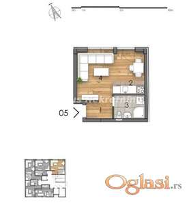 Detelinara-Izuzetna Garsonjera 25m2 u Izgradnji-povrat Pdv-065/385 8880