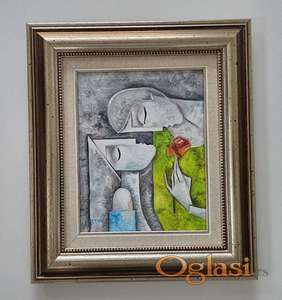 Ulje na platnu - Malo udvaranje, prelepa slika!