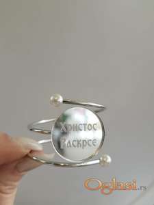 Prsten za salvete - Hristos Vaskrse - boje srebra