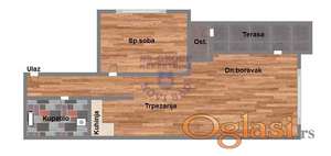 Dvosoban stan u Petrovaradinu,53m2