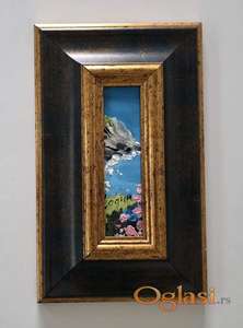 Ulje na lesonitu - Plavo more. Minijatura