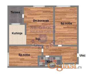 Trosoban u izgradnji, 53m2