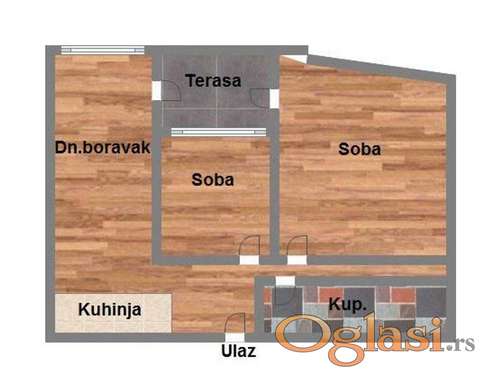 Trandžament, trosoban, 66m2