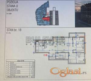 Stan na drugom spratu u ekskluzivnoj zoni 68.41 m2, u izgradnji