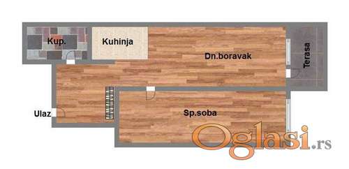 Jednoiposoban stan sa PDV-om 49m2