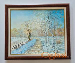 Ulje na platnu - Sneg u mom sokaku, prelepo!