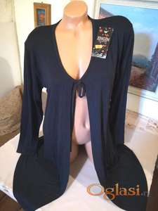 Novi zenski kardigan sa masnicom za punije dame Canturk Crni XL Novo