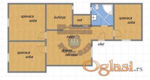 Troiposoban stan u samom centru Novog Sada!