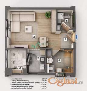 Novi Sad, Salajka - Garsonjera  28m² sa povratom PDV 