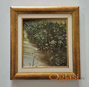 Ulje na platnu - Cvece u jezeru, prelepa slika!