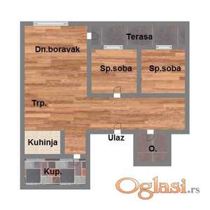 Trosoban stan u Sremskoj Kamenici 59m2