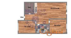 Trosoban stan 58m2, ulaz u Futog