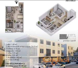 Adice-Odličan Trosoban stan 58 m2 u Izgradnji-povrat PDV-065/385 8880