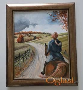 Ulje na platnu - Kroz moje selo, prelepa slika!