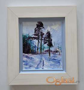 Ulje na platnu - Stazom kroz sneg