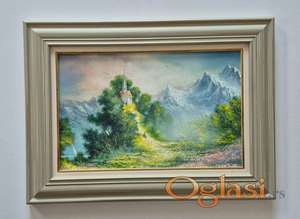 Ulje na platnu - Brdo iza mora, prelepa slika!