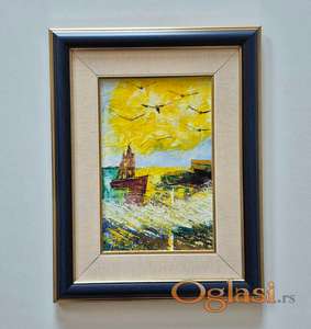 Ulje na platnu - More, brod i ptice