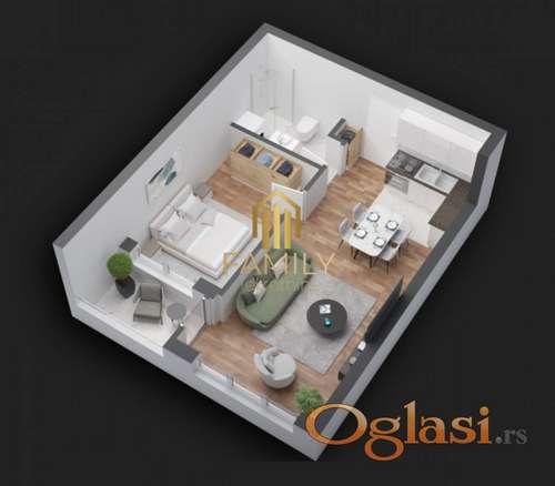 Dvosoban stan u izgradnji - 39 m2