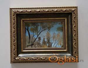 Ulje na platnu - Krosnje drveca. Minijatura