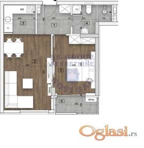 Dvosoban stan na Bulevaru Patrijarha Pavla, 46m2