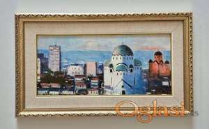 Ulje na platnu - Beograd na dlanu, prelepa slika!