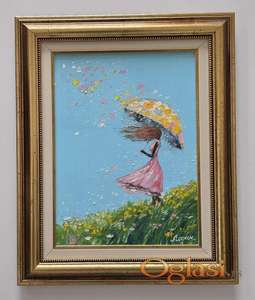 Ulje na platnu - Kisa latica, prelepa slika!