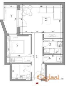 Trosoban stan na klisi u izgradnji 61m2.