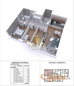 Četvorosoban stan u izgradnji - 78m2