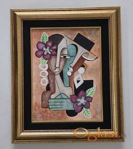 Slika - Dzentlmen i dama, akril na platnu.