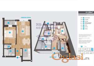 Dvosoban 42m2 Bulevar Patrijarha Pavla